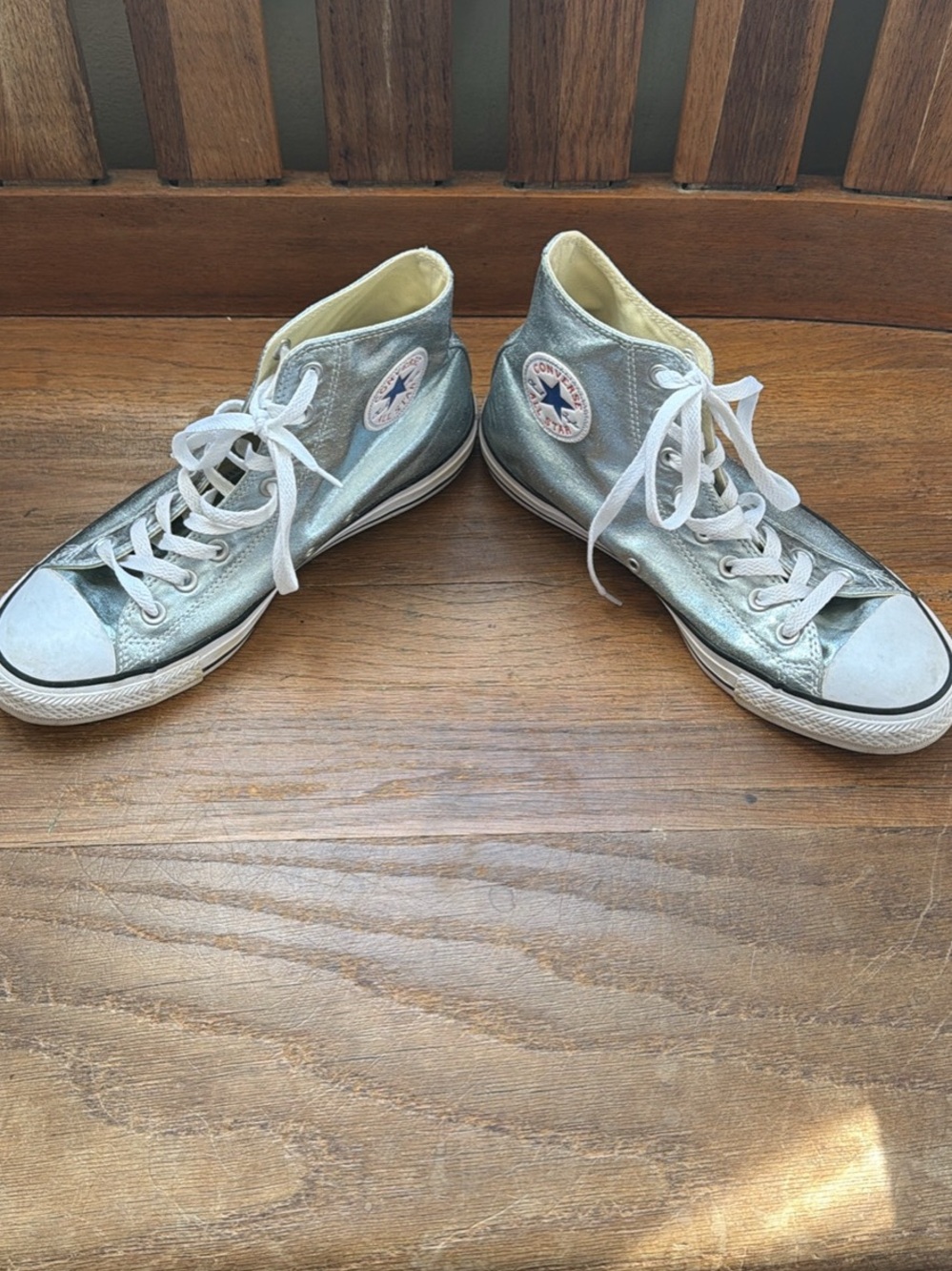 Converse Silver Metallic High-Top Sneakers